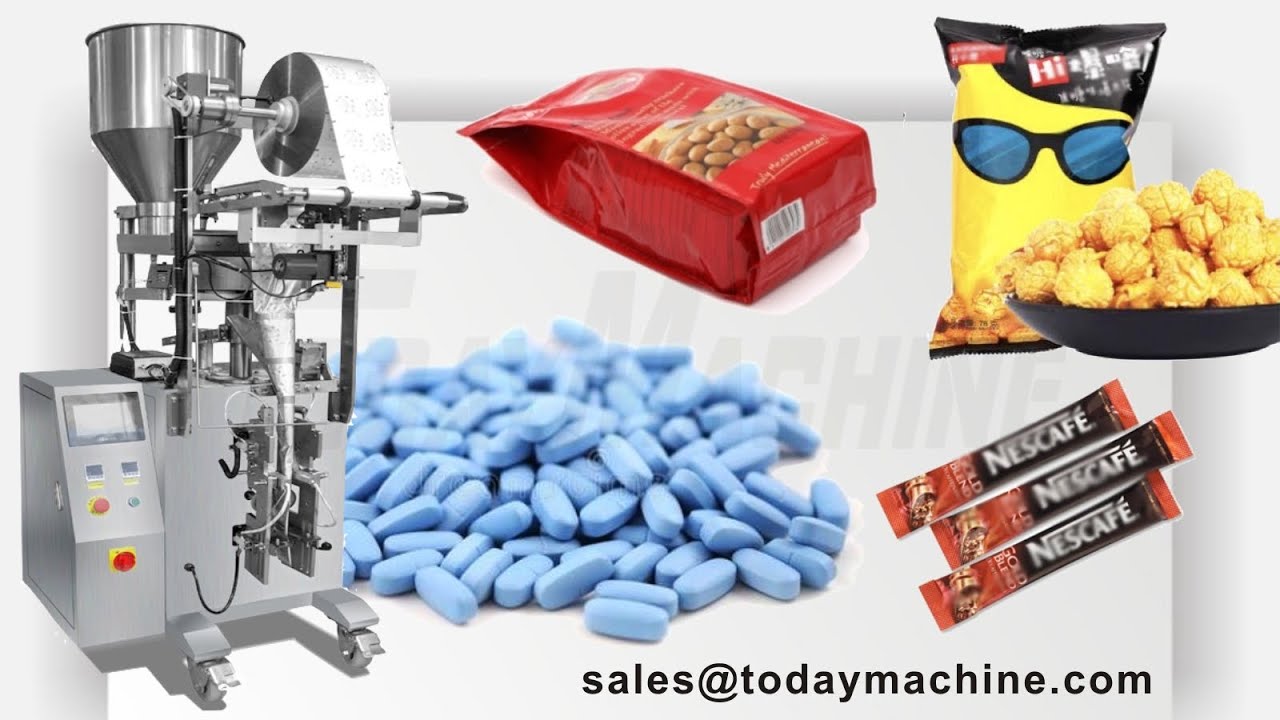 volumetric cup filing system for automatic bag packing machine snus