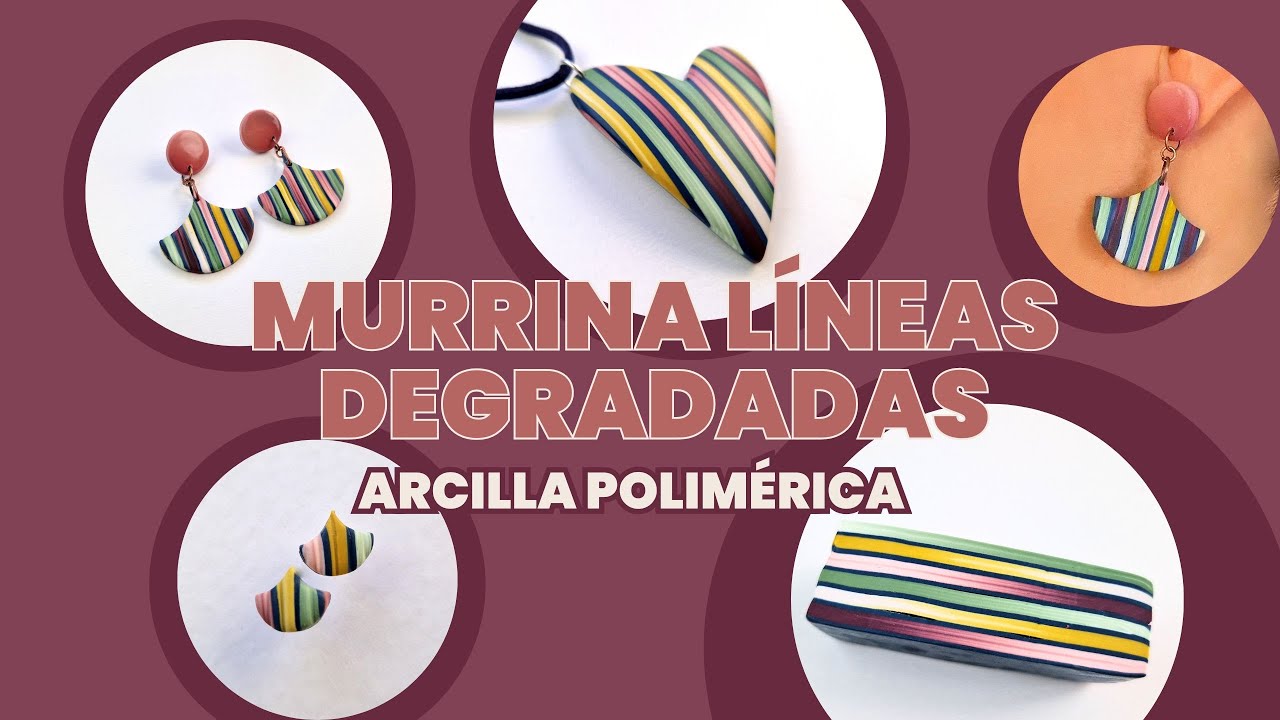 Murrina líneas degradadas en arcilla polimérica. Tutorial para principiantes.