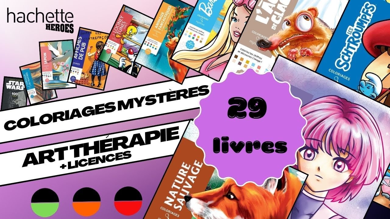 Coloriages mystères Licences et art thérapie - Hachette Heroes - Niveau de difficulté