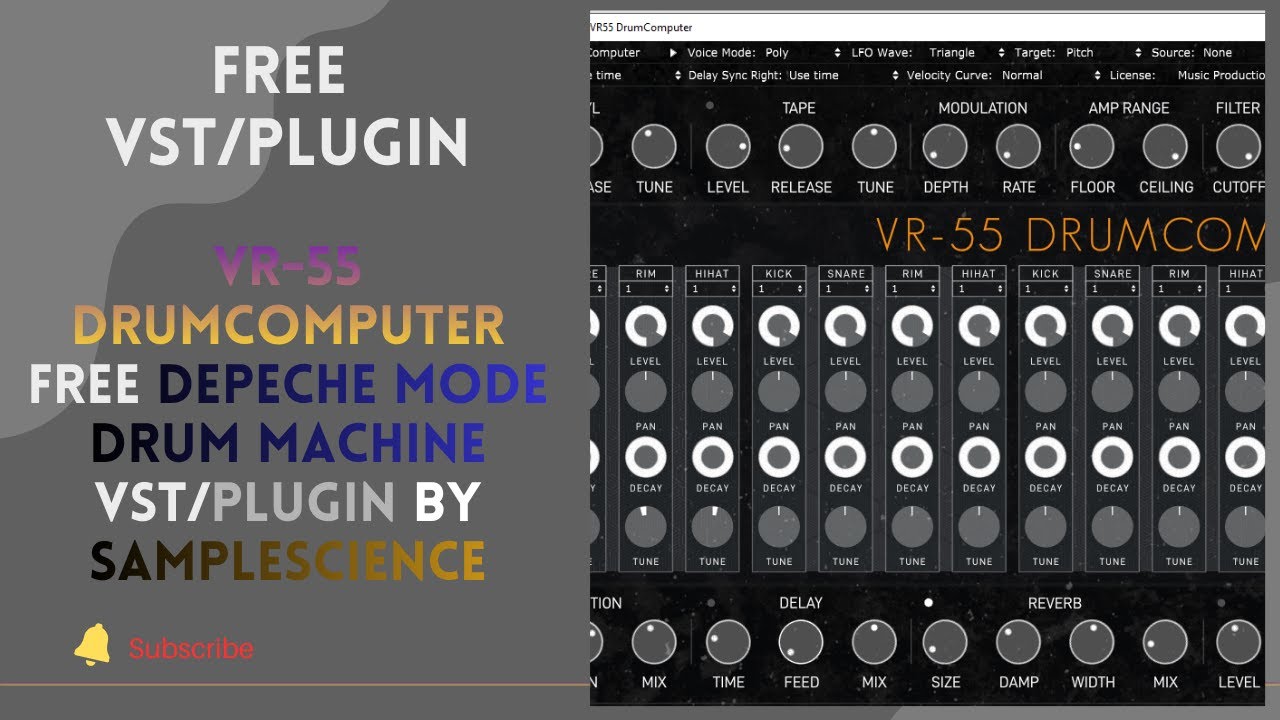 VR-55 DrumComputer - FREE Depeche Mode Drum Machine VST/Plugin by SampleScience #SampleScience