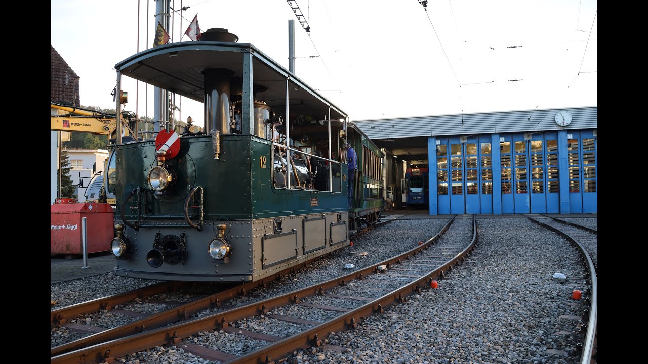 Bernmobil historique, Mitfahrt mit dem Dampftram (1894), Bern-(Saali)-Worb Dorf, 20.10.2024, Teil 1