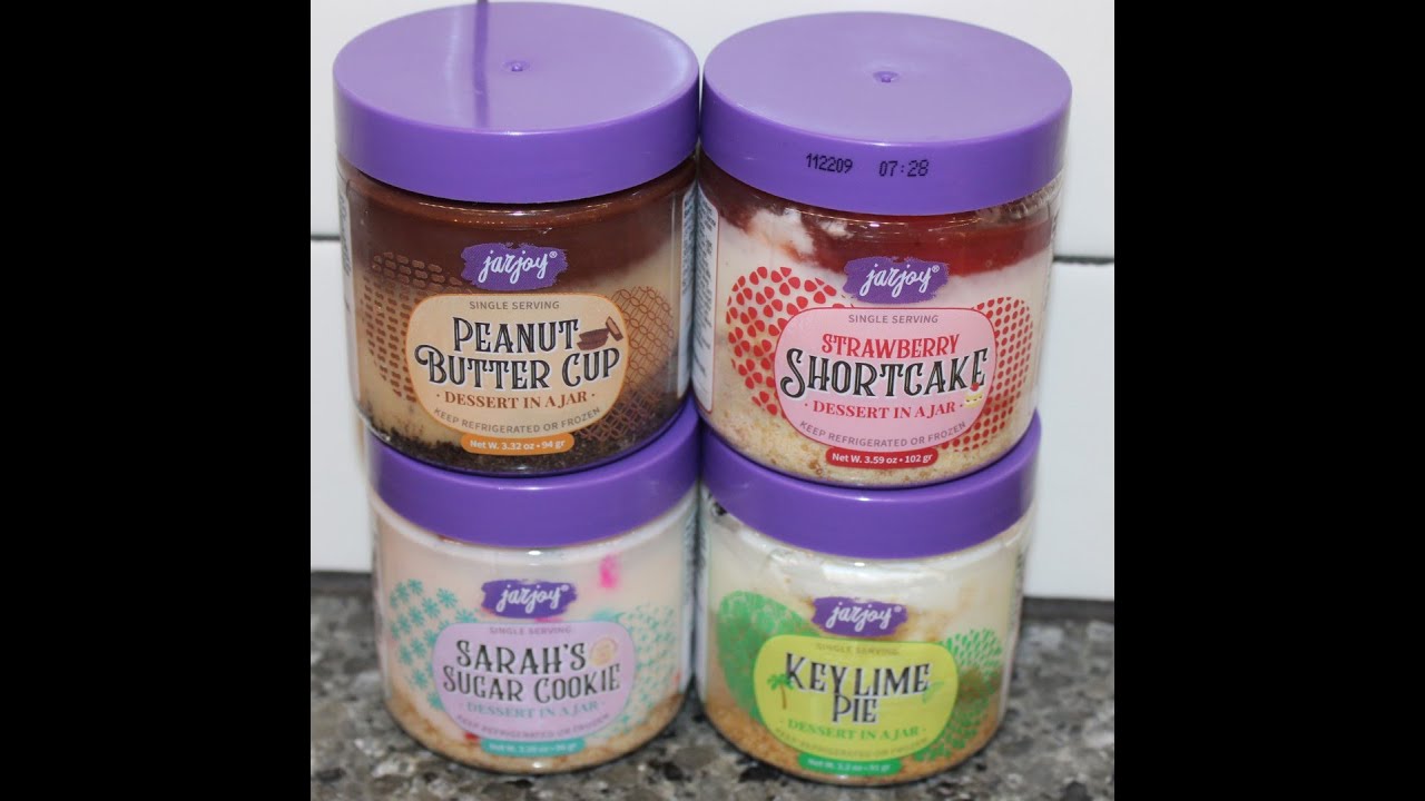 JarJoy Dessert In a Jar: Peanut Butter Cup, Strawberry Shortcake, Sarah’s Sugar Cookie, Key Lime Pie