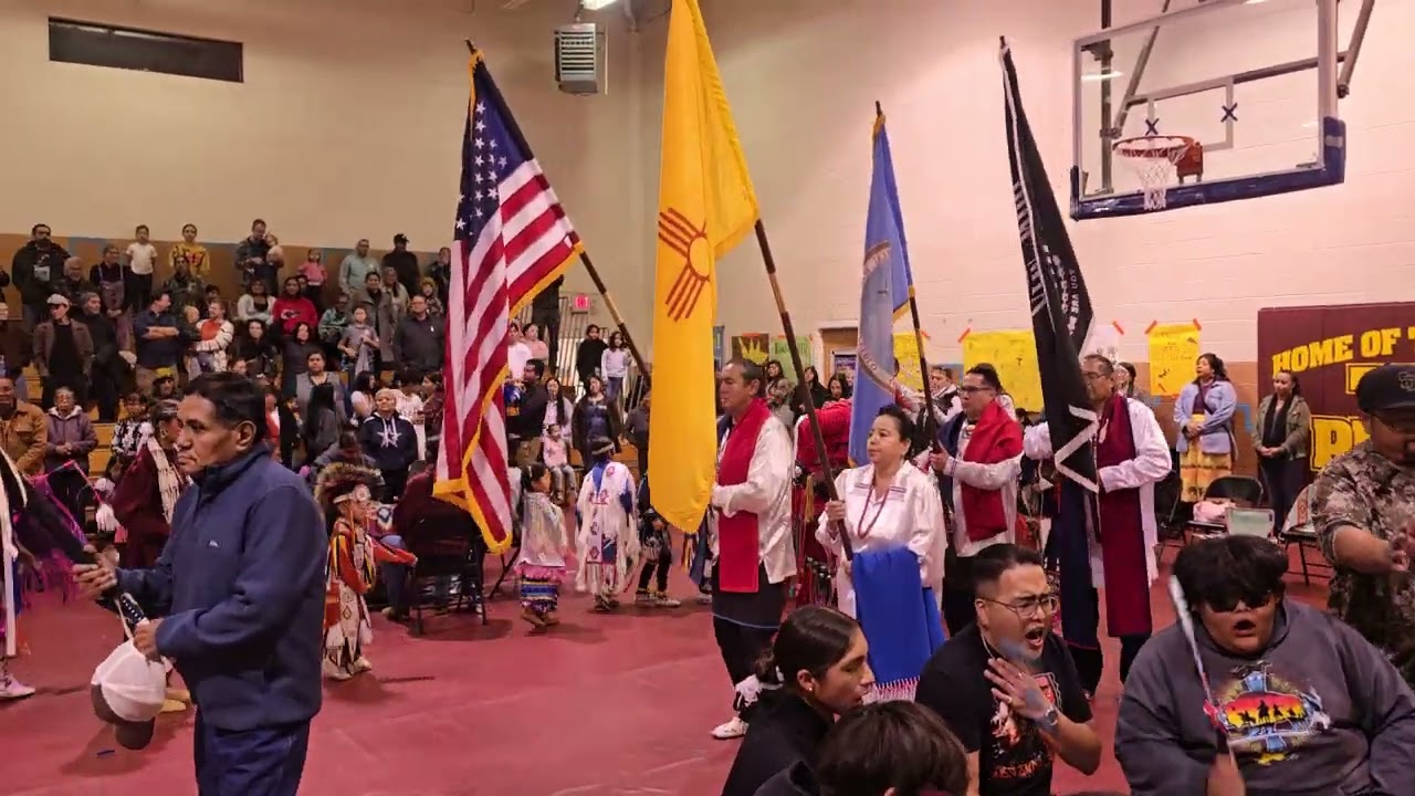 PRESENTATION OF COLORS  TAOS PUEBLO THANKSGIVING POW WOW - TAOS DAY SCHOOL -