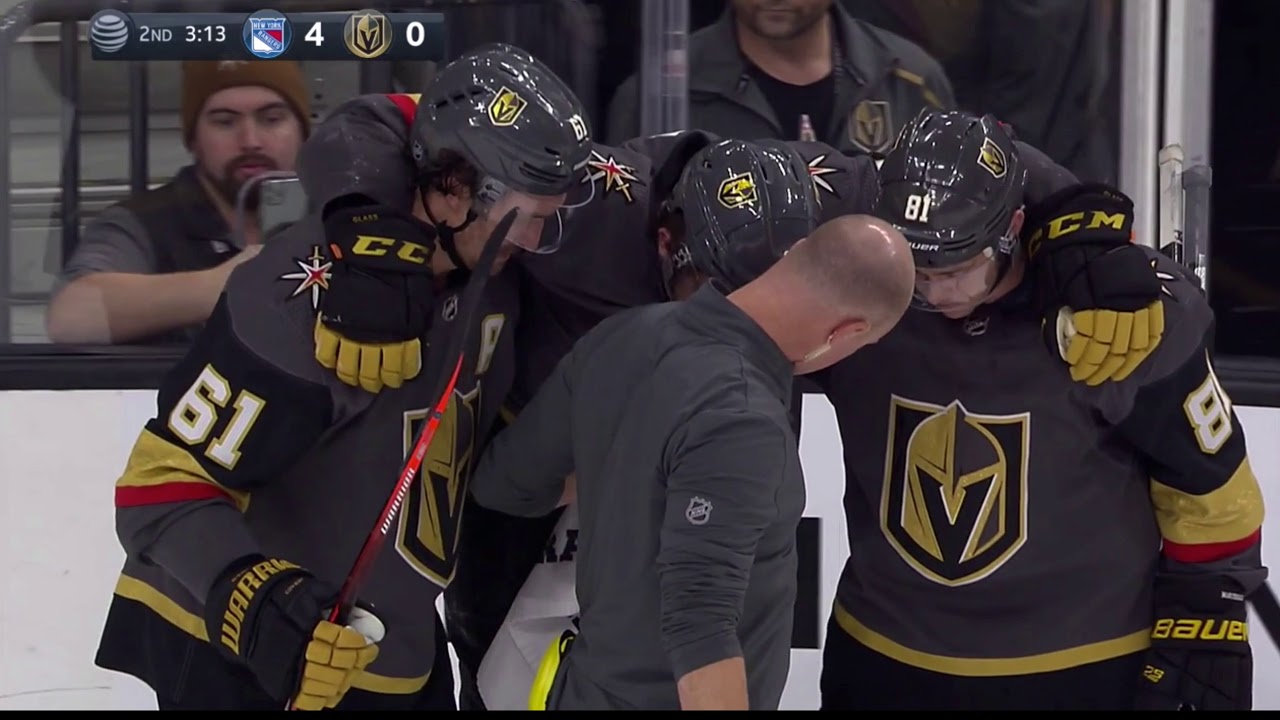 Cody Glass Elbowed in the Head During Hit from Brendan Lemieux