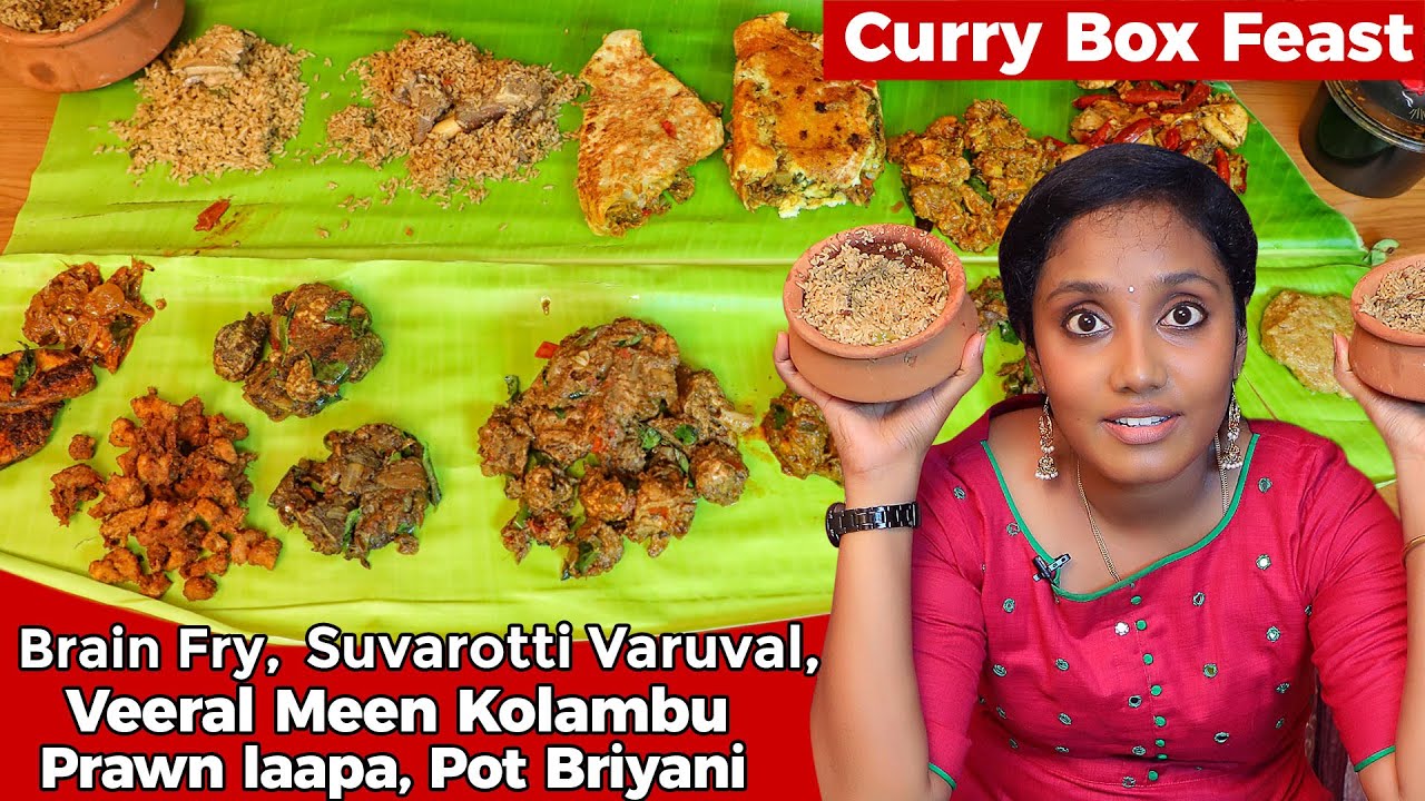 Madurai viraal meen kolambu, Karuvaatu thokku, Pot MuttonBiryani I Curry Box