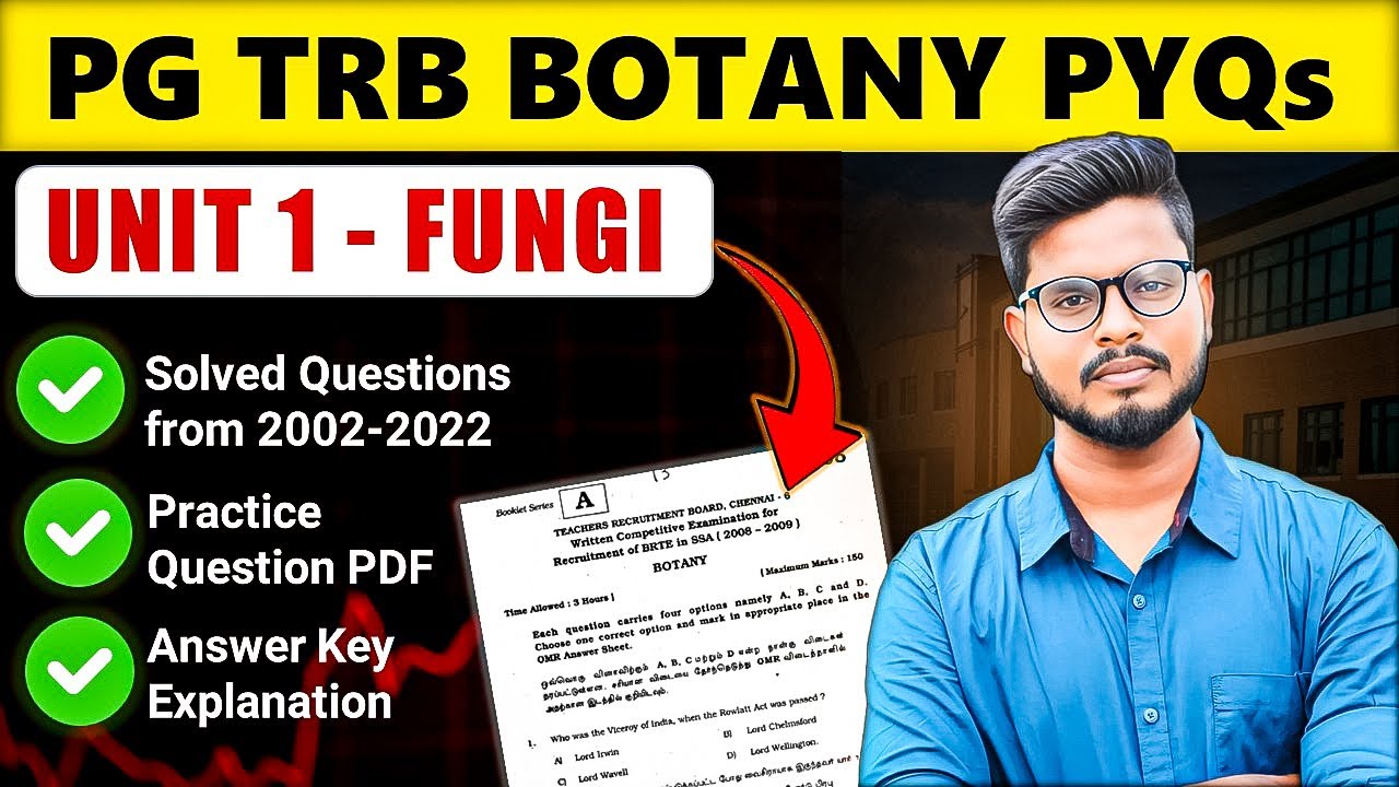 TRB Botany Fungi (Unit 1) PYQs Explained | Quick Revision & Practice Paper Link