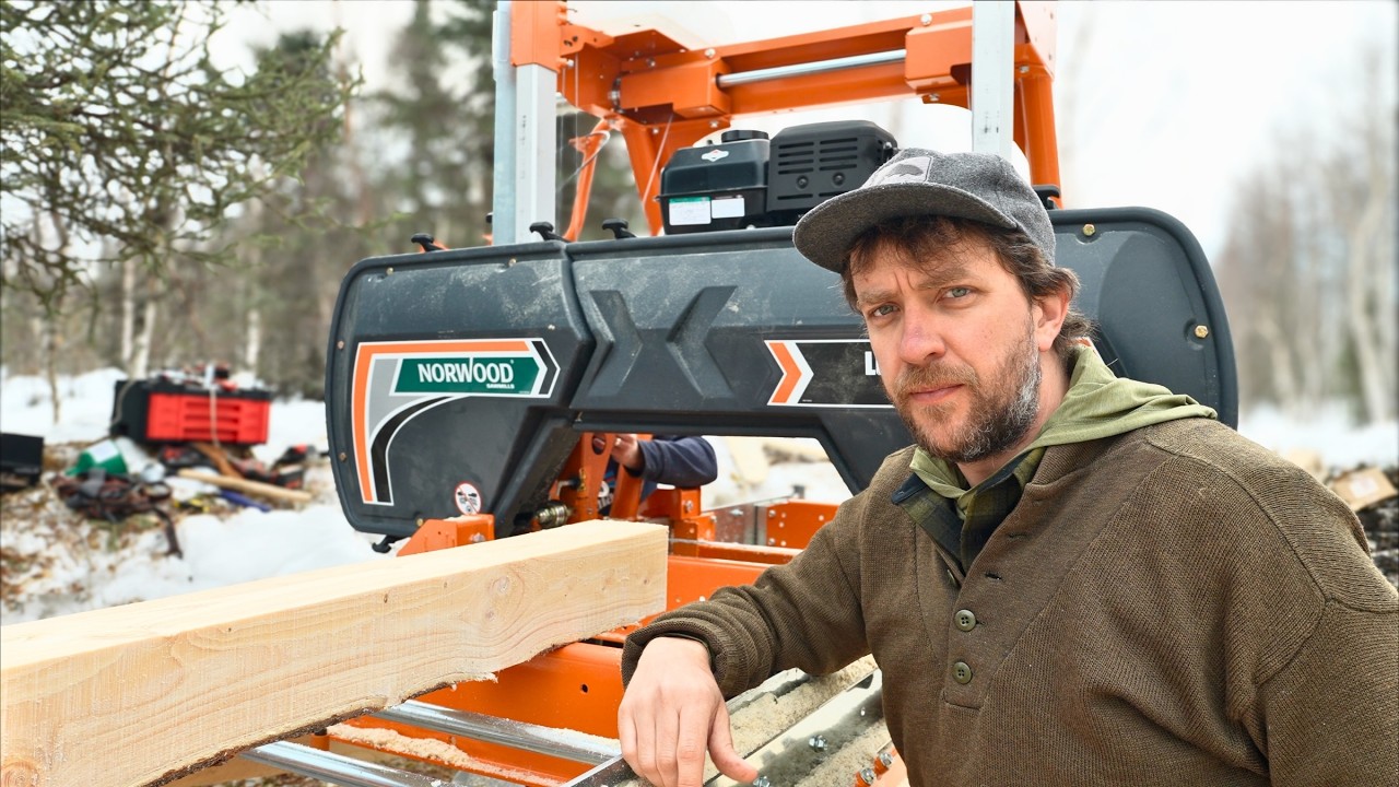 Logs into Lumber || Felling, Hauling & Milling Trees For An Off-Grid Cabin Build