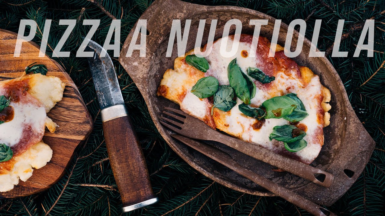 Retkiruokaa NUOTIOLLA: PIZZAA valurautapannulla!