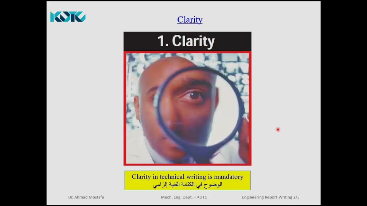 Chapter 2-Lecture 1: Characteristics of effective technical reports (Arabic Narration)