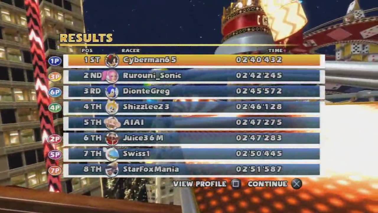 Sonic & Sega All-Stars Racing PS3 - [HD] - [Online Matches 2/24/10 D]