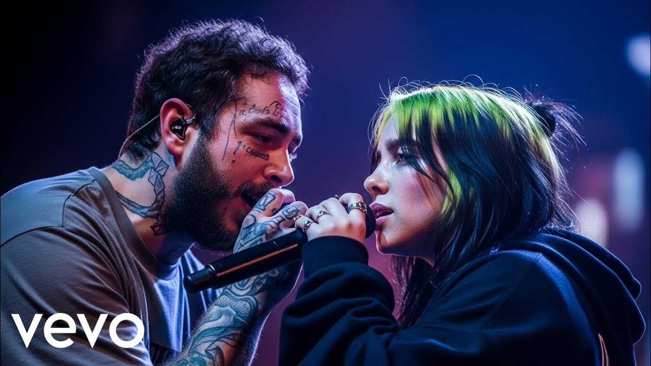 Post Malone ft Billie Eilish - pretty -lies,-ugly-truth(lyrics video)
