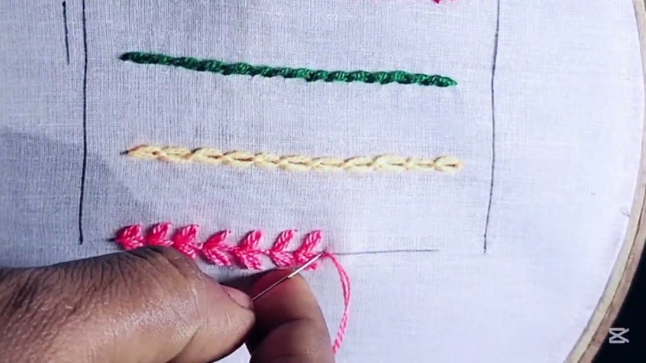 5 Different Chain Stitches for Beginners | Basic Hand Embroidery Chain Stitch Tutorial