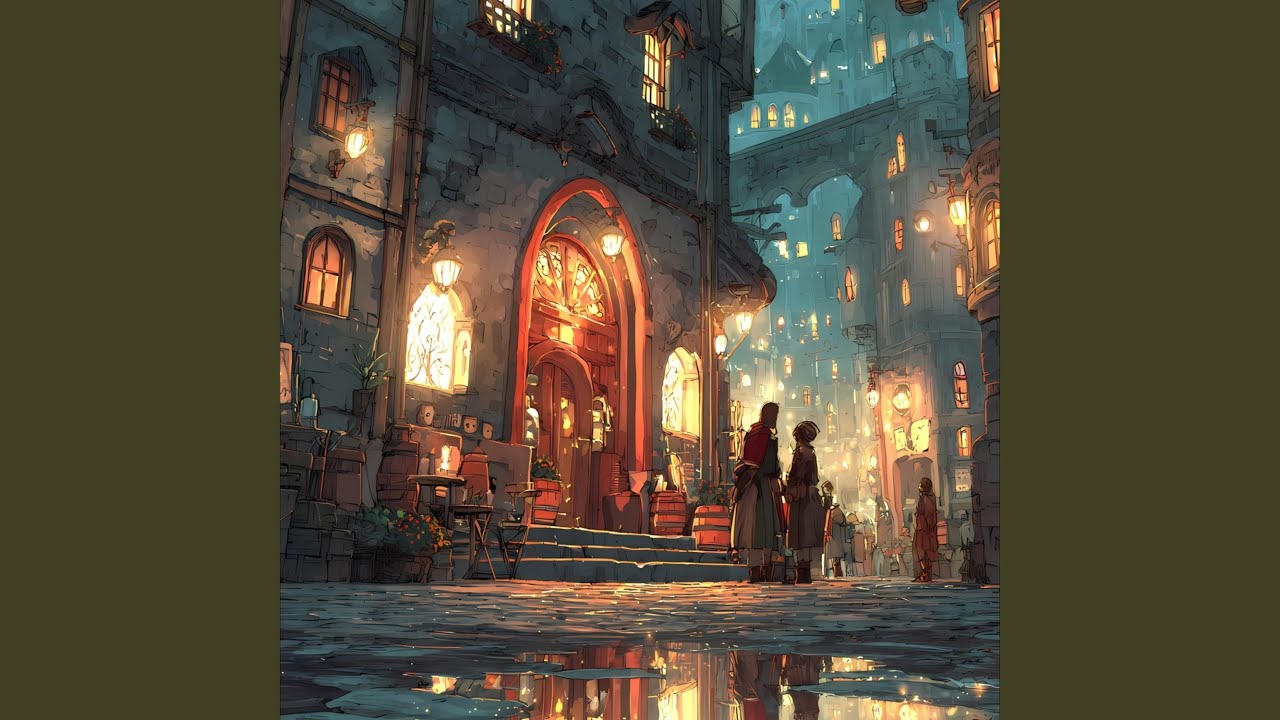 窓辺に揺れる金色の灯り - Golden Lights Swaying by the Window