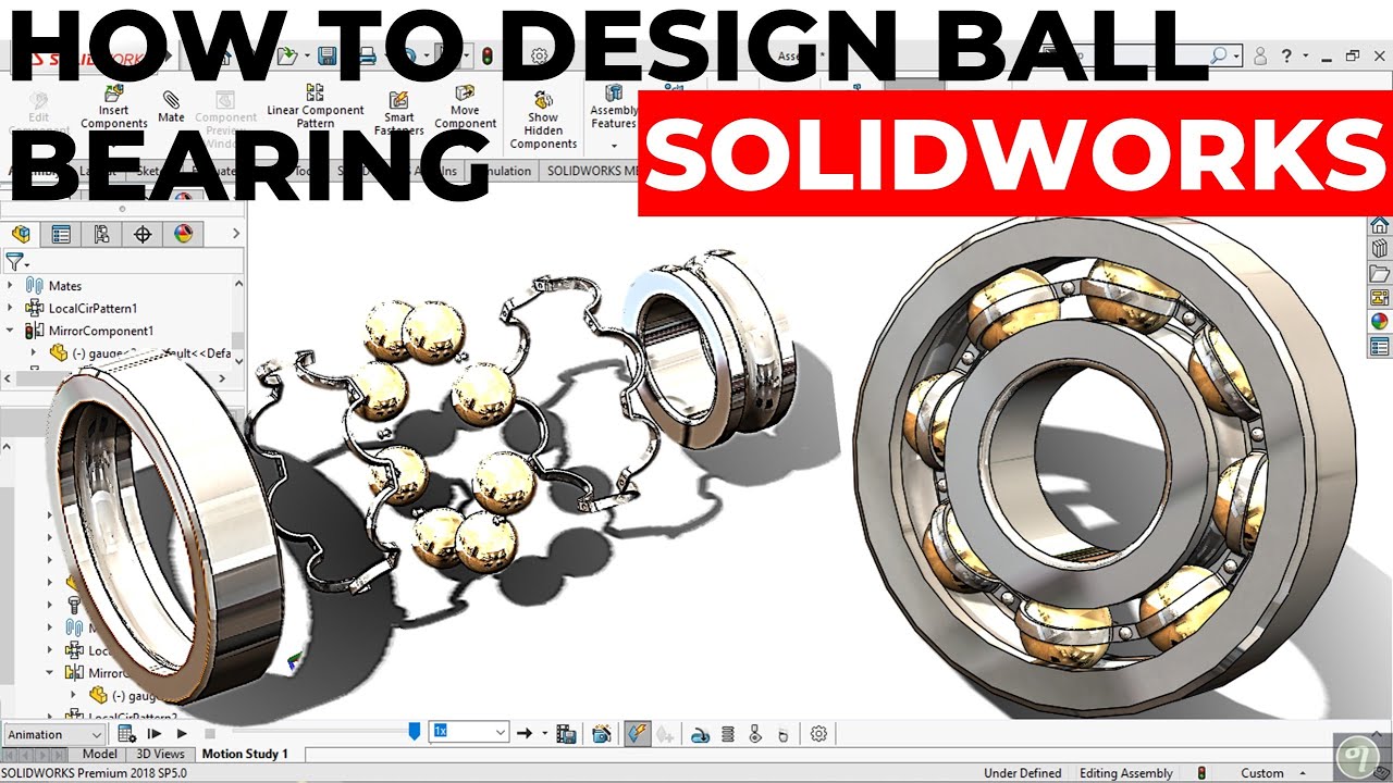 #solidworkstutorial  | Design And Assembly of Ball Bearing in SolidWorks | #solidworks