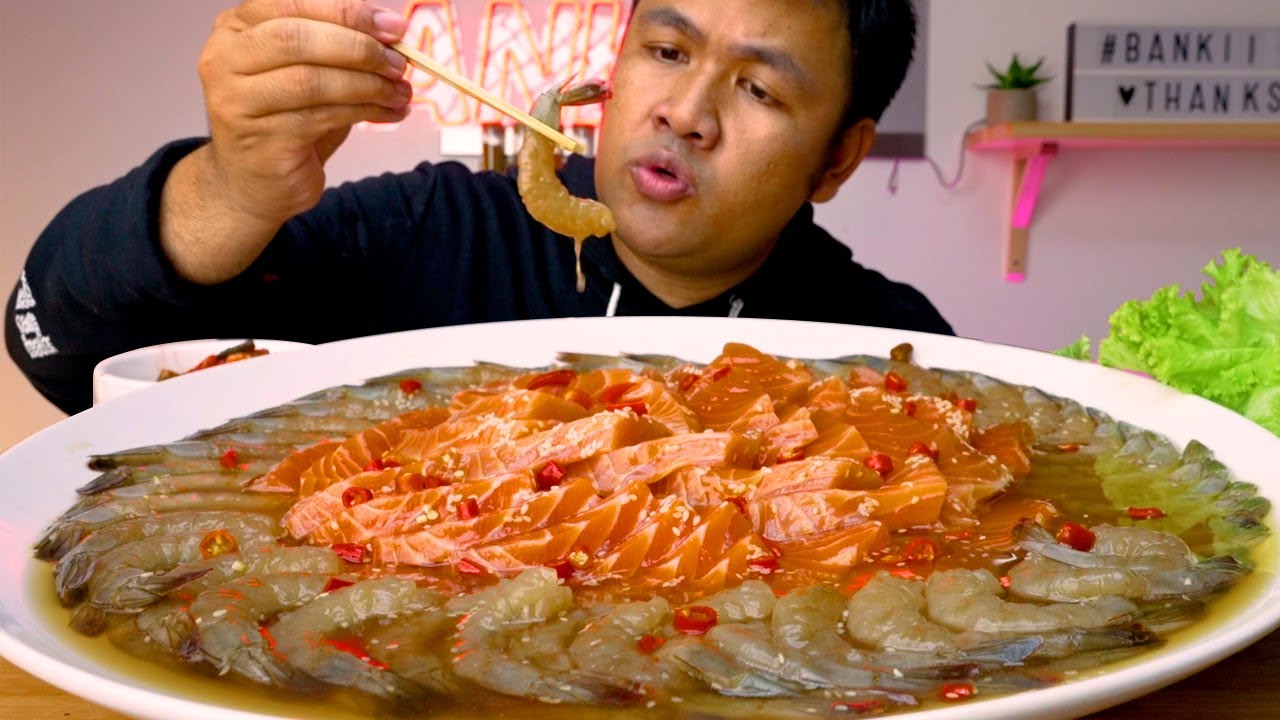 จัดหนัก!! กุ้ง แซลมอนดองเกาหลีจานยักษ์ : BANKII