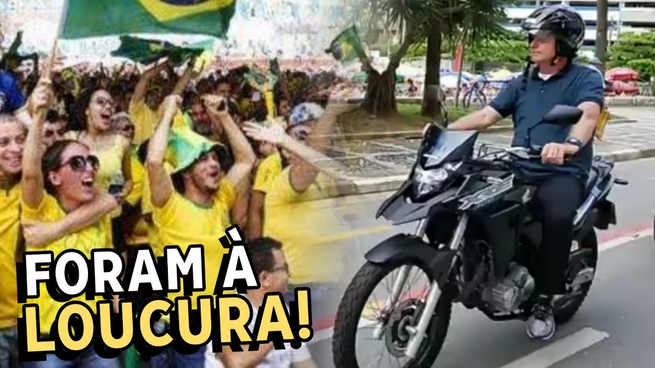 Presidente Jair Bolsonaro surpreende as pessoas ao ser flagrado andando de moto pelas ruas
