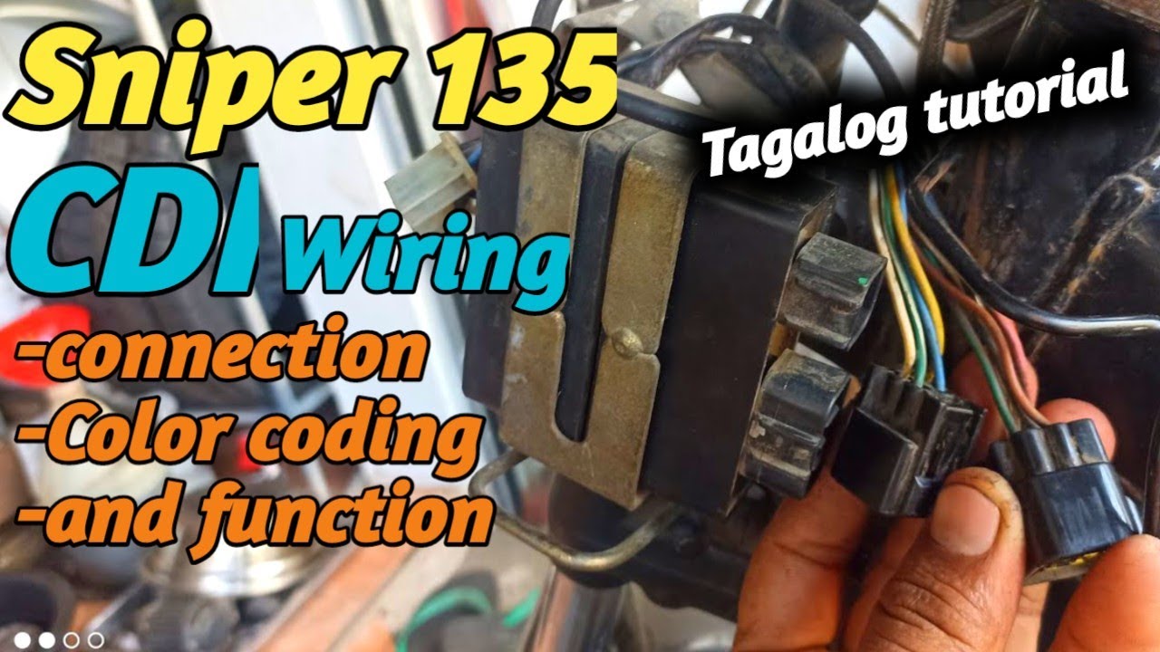 Yamaha sniper 135 ,Cdi wiring connection ,color coding and function / Tagalog tutorial