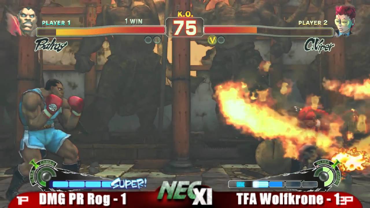 WolfKrone vs DMG PR Rog LOSERS FINALS NEC XI SSF4 Singles