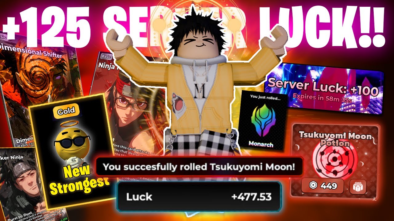 🔥INSANE PULL! +477 LUCK! New Strongest! Rolled Monarch & Pull Tsukuyomi Moon in Anime Card Clash!