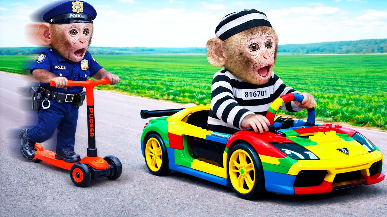 Mono NEO persigue al ladrón que robó su coche en una carrera increíble 🚗🚨🐵 | MONO NEO ESP