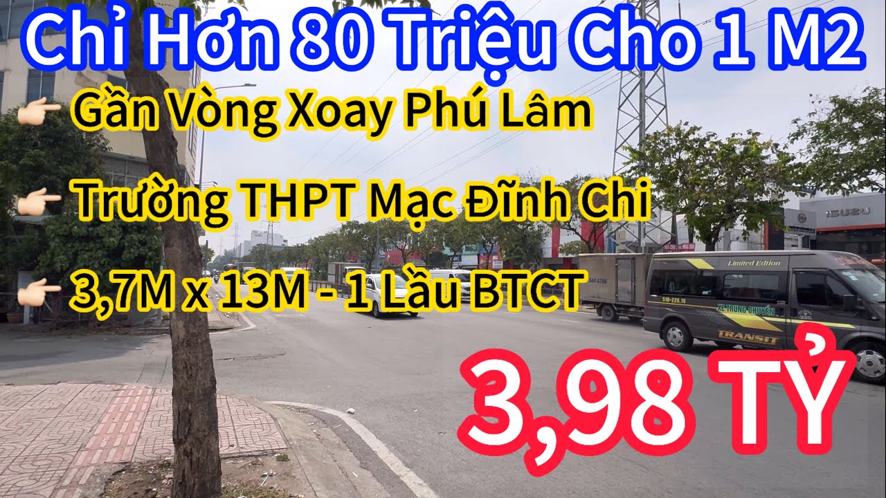 QUẬN 6 - CHỈ HƠN 80 TRIỆU CHO MỖI MÉT VUÔNG NHÀ , NGAY VÒNG XOAY PHÚ LÂM - CHỢ PHÚ ĐỊNH #0374997997
