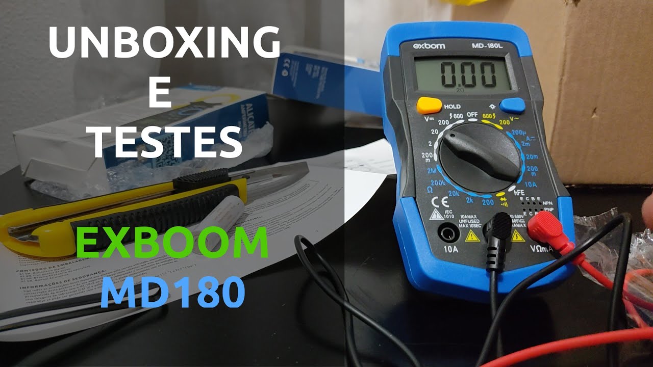 MULTÍMETRO MD-180L EXBOOM UNBOXING, DETALHES E TESTES