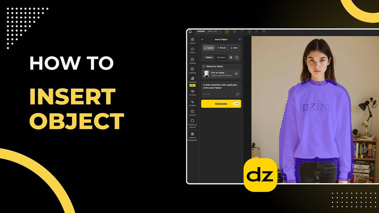 Use Insert Object to Add or Replace Anything in a Image | Dzine AI Tutorial