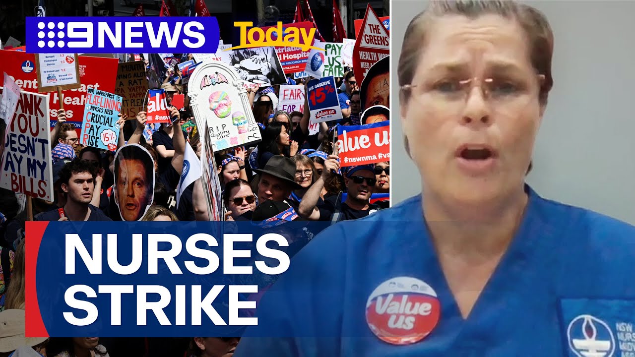 Planned surgeries in NSW hospitals cancelled as nurses strike | 9 News Australia