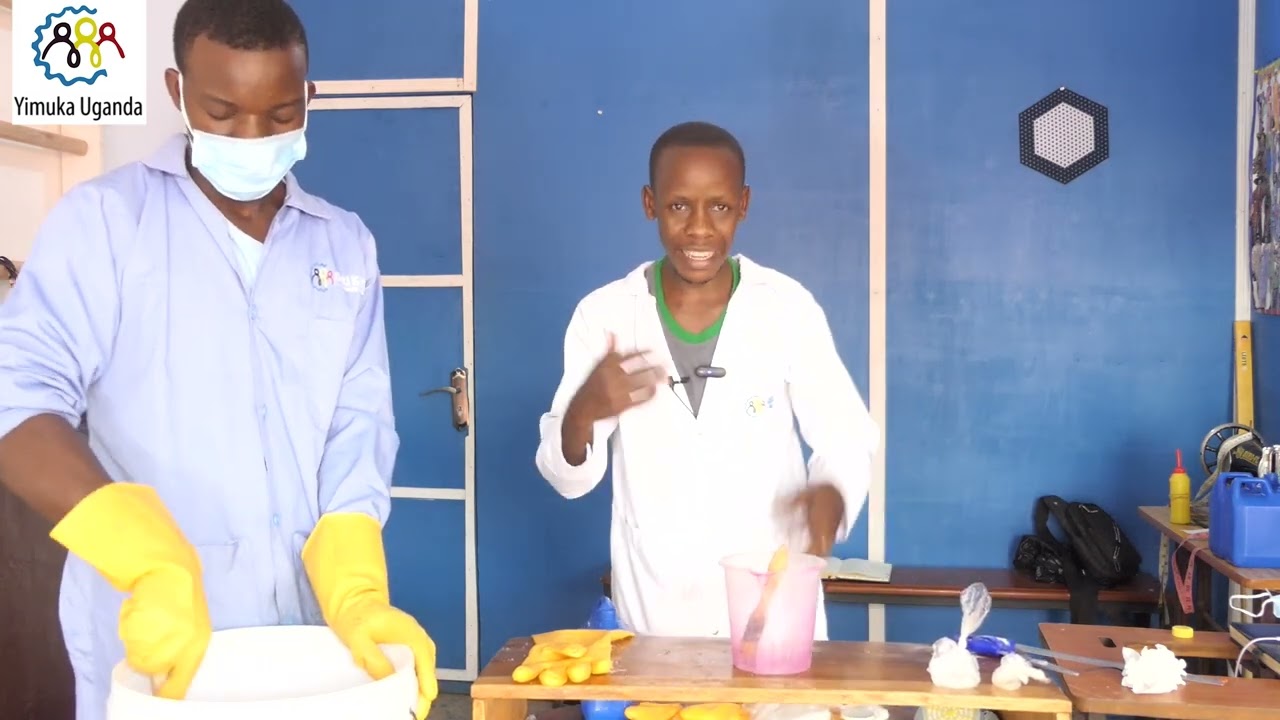 How to make egg shampoo easily practically at Yimuka Uganda skilling centtre.