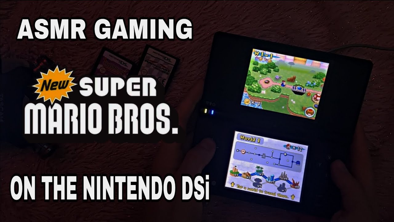 ASMR Playing Super Mario Bros On Nintendo DSi + Rain Sounds (NO TALKING)