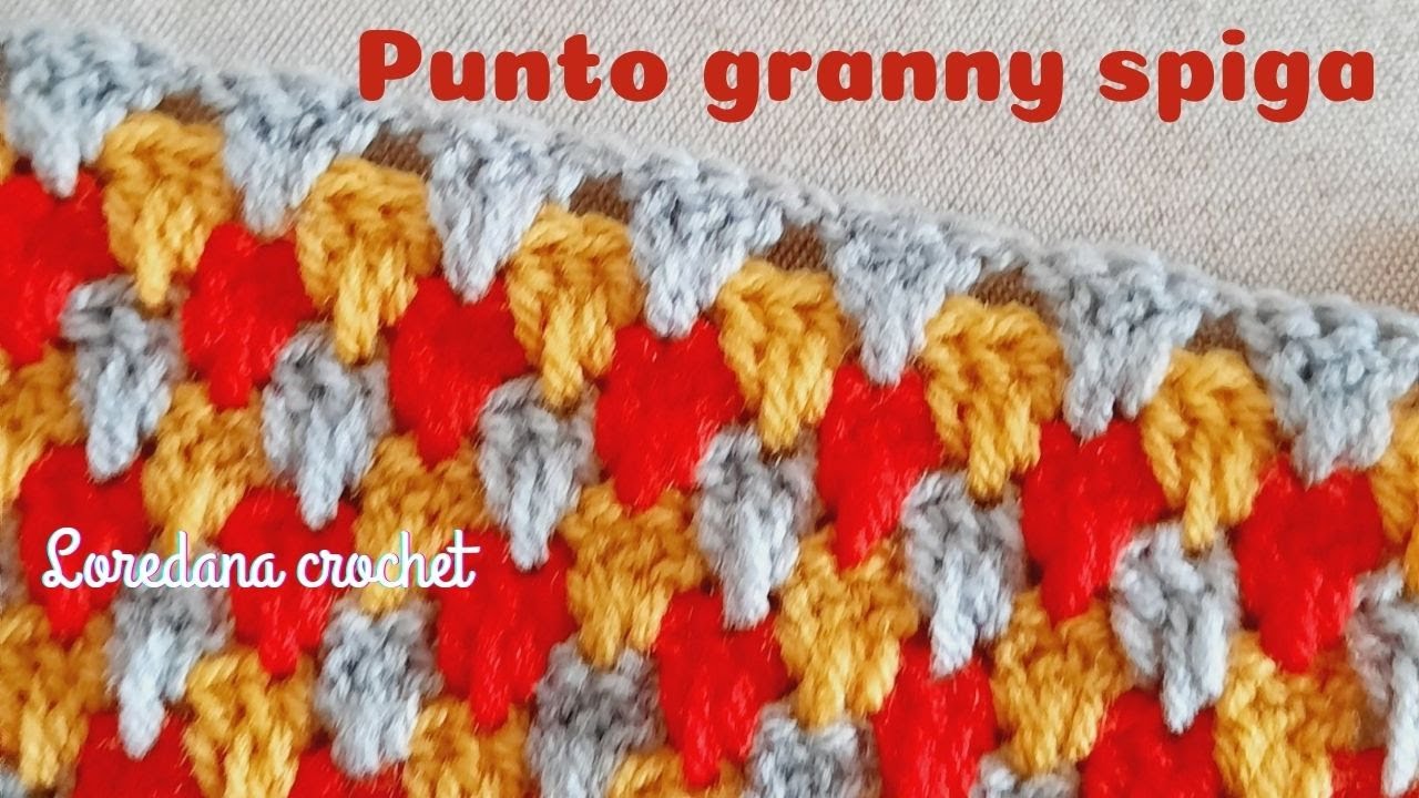PUNTO UNCINETTO GRANNY SPIGA/CROCHET GRANNY STITCH/PUNTI UNCINETTO PER COPERTINE BABY, ACCESSORI...