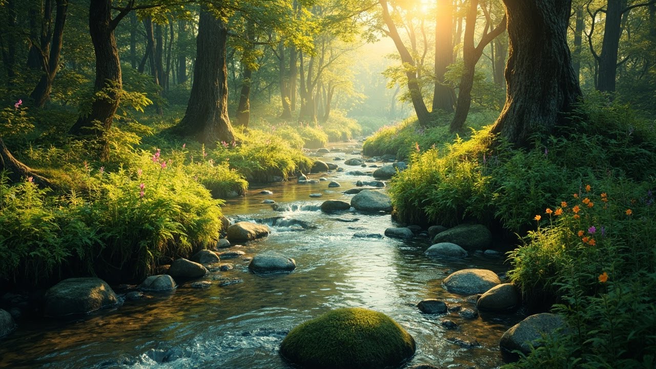 Tranquil Forest Stream | Relaxing Lofi Music for Stress Relief & Meditation