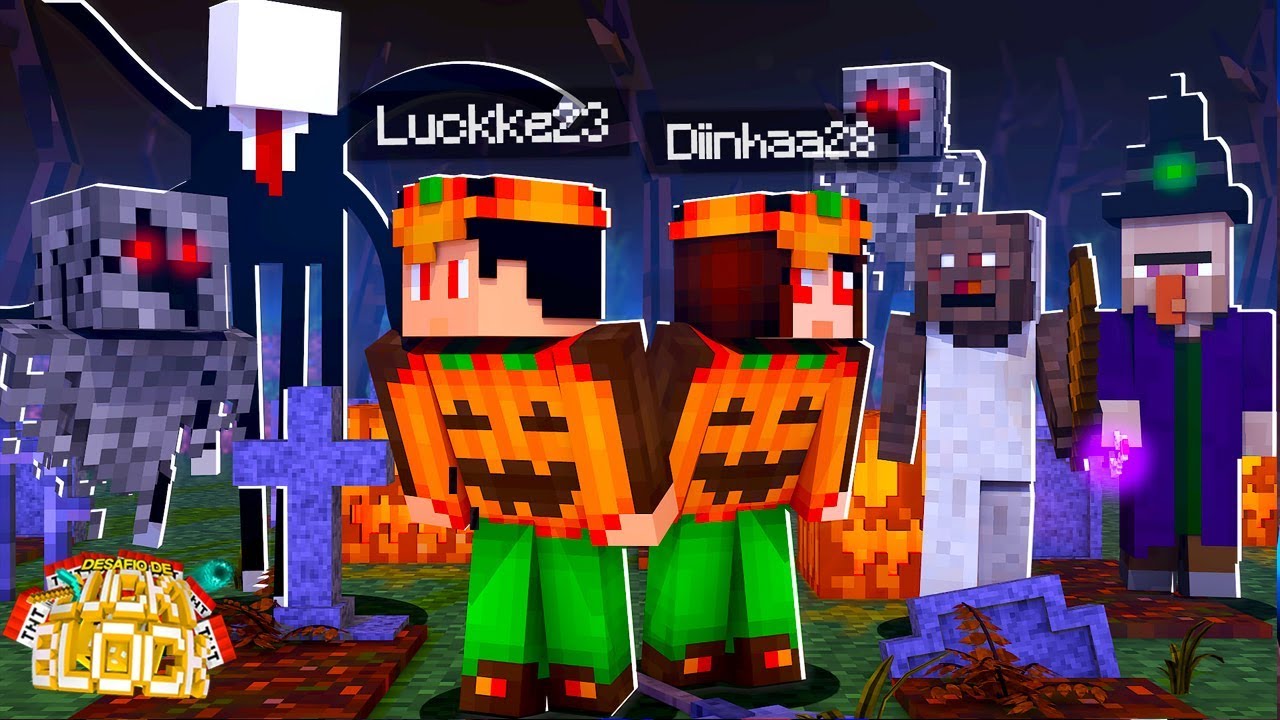 OS MONSTROS DO HALLOWEEN! - Minecraft Desafio de Lucky Block