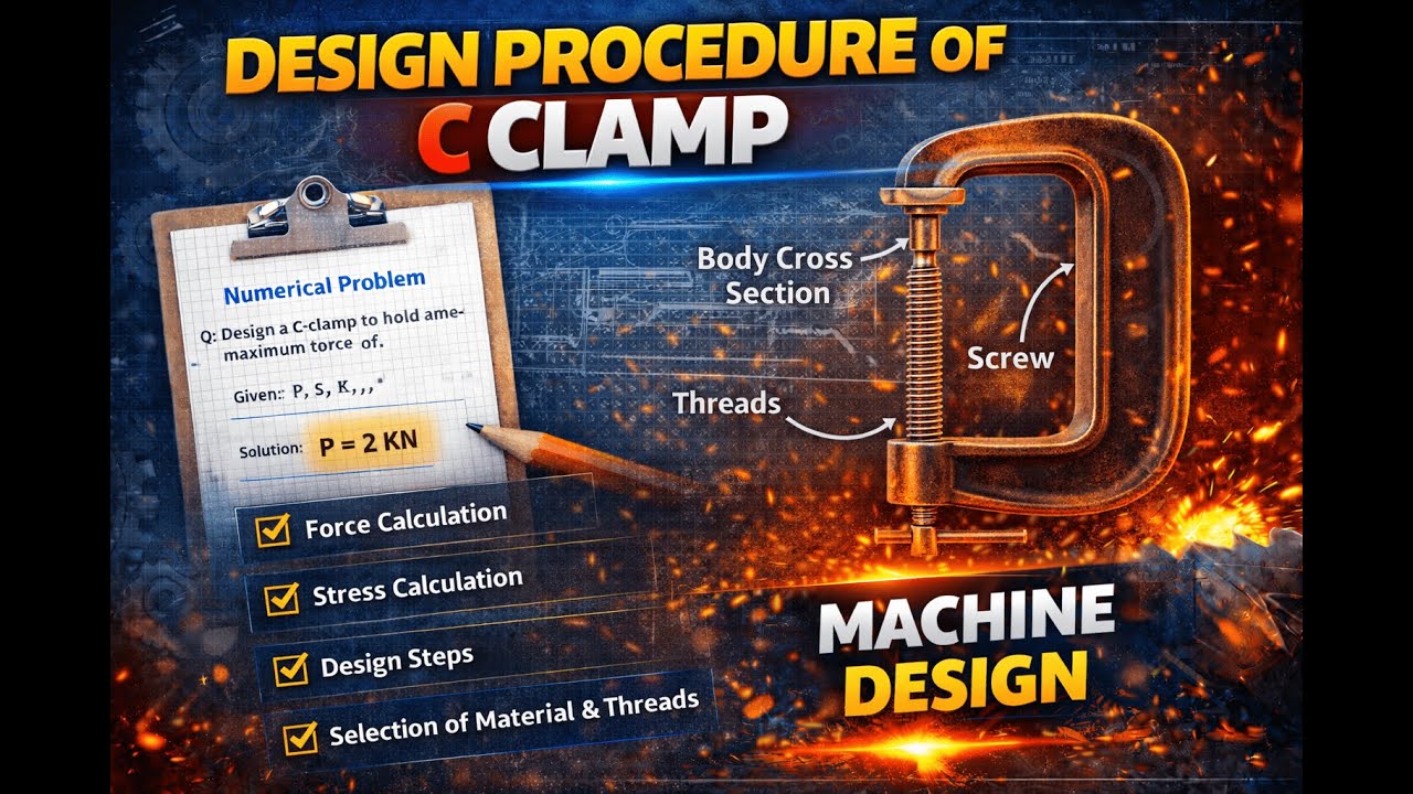 Design Procedure of C-Clamp | Machine Design | Mechanical Engineering