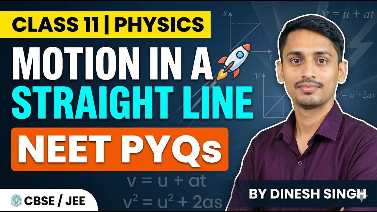 Motion in a Straight Line NEET PYQs | Class 11 Physics (NEET /JEE) by Dinesh Singh
