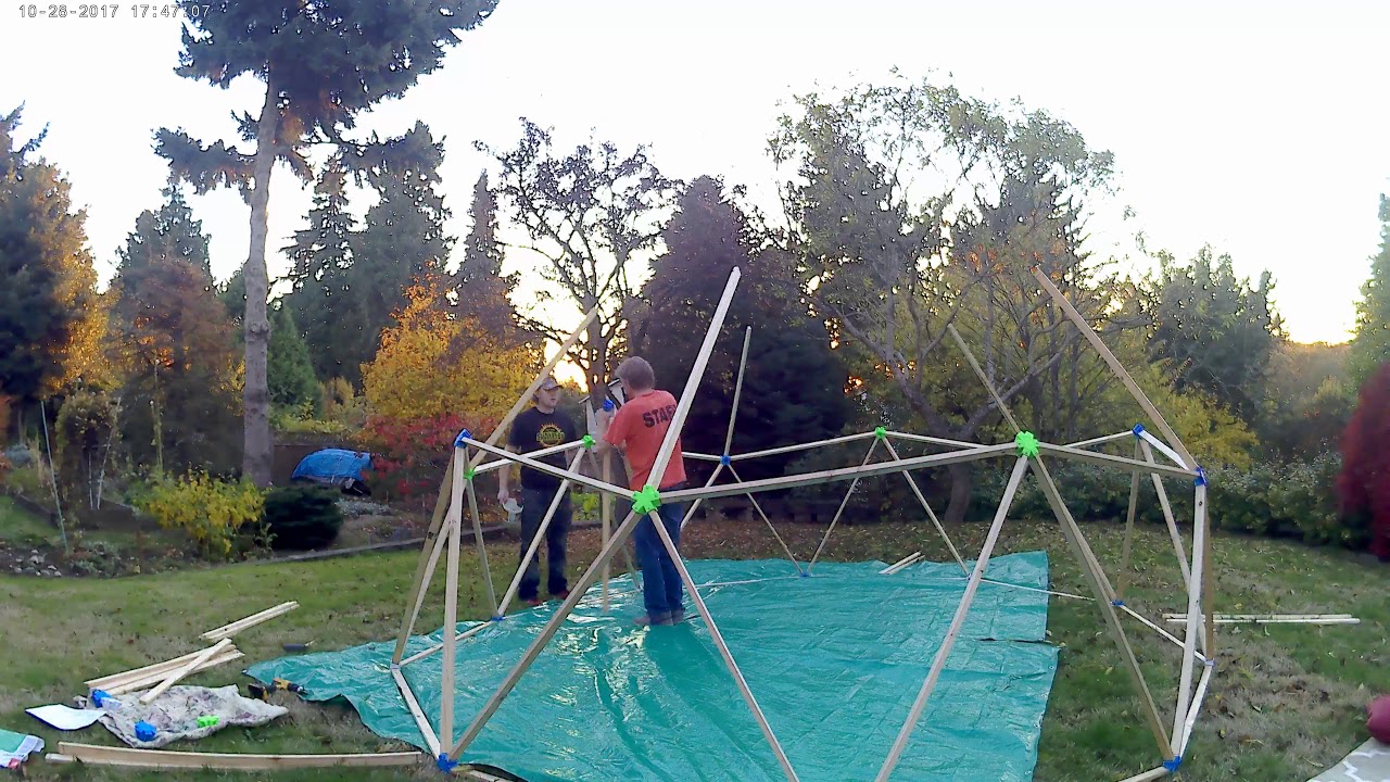 14 ft Geodesic Dome Assembly Time Lapse