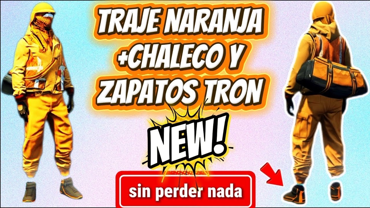 TRAJE ANARANJADO CON ZAPATOS DE TRON(SIN PERDER NADA)