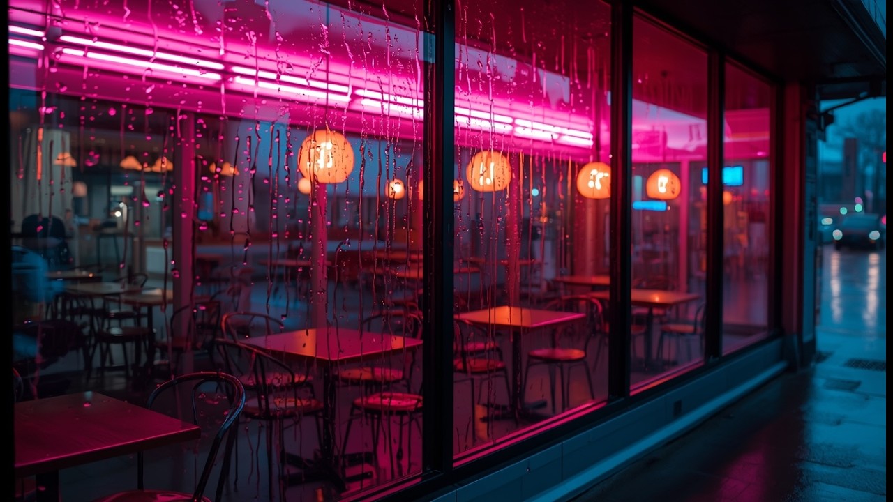Calm Within the Quiet Neon Café