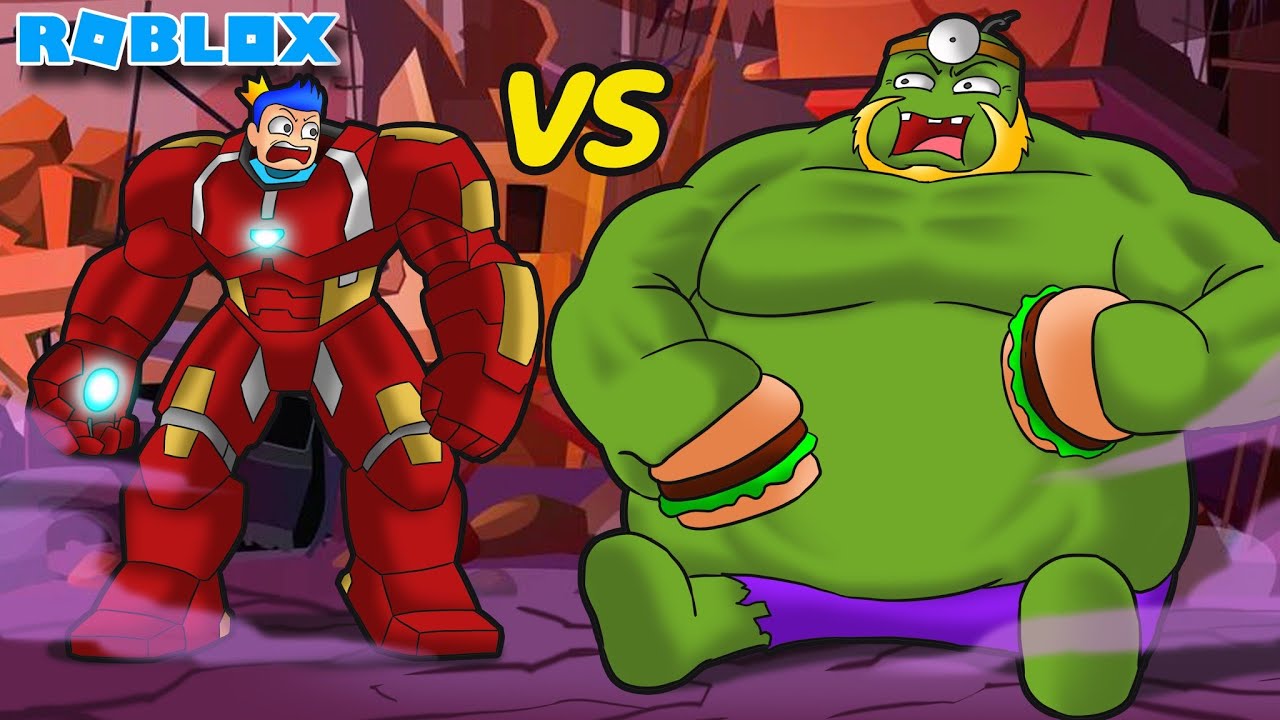 ROBOT IRON MAN VS HULK GENDUT DI ROBLOX!!!