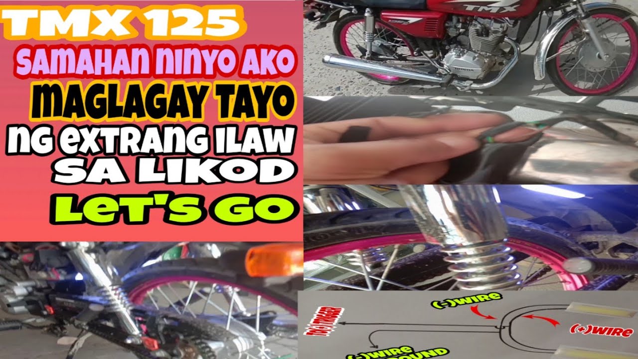 TMX125 pag install ng extrang ilaw sa Likod