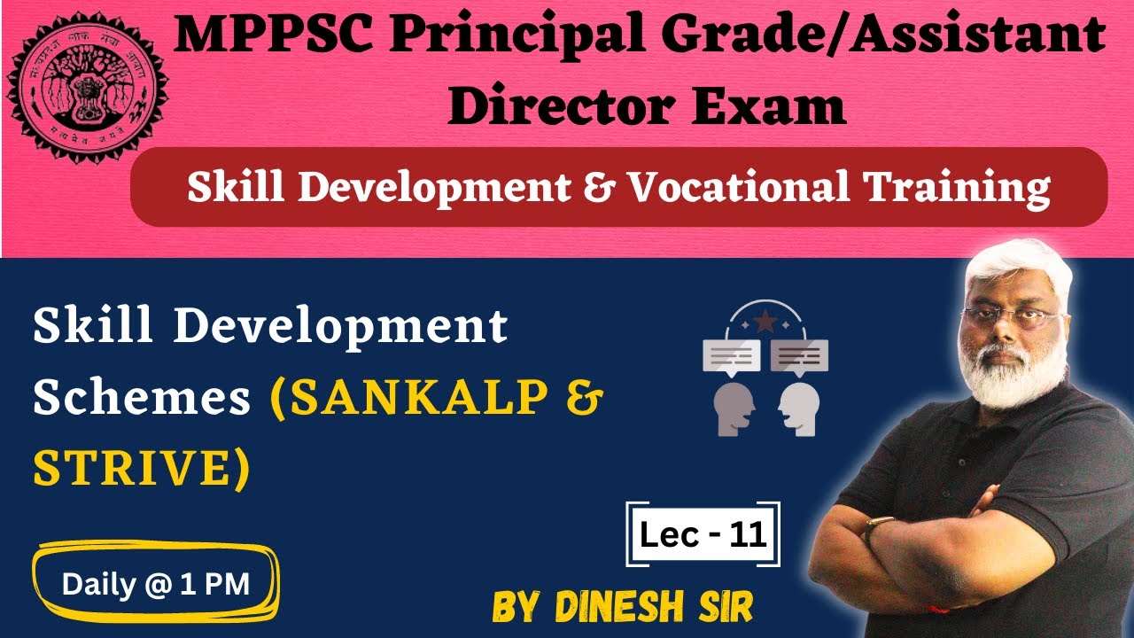 Skill Development Schemes(SANKALP&STRIVE)-Vocational Training|MPPSC Principal Grade/AsstDirectorExam