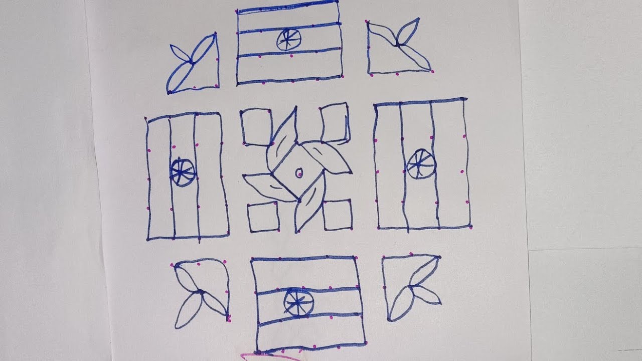15:5:5 flag kolam easy and simple #trending #trendingshorts #shorts #kolam #flag #nation #viral 