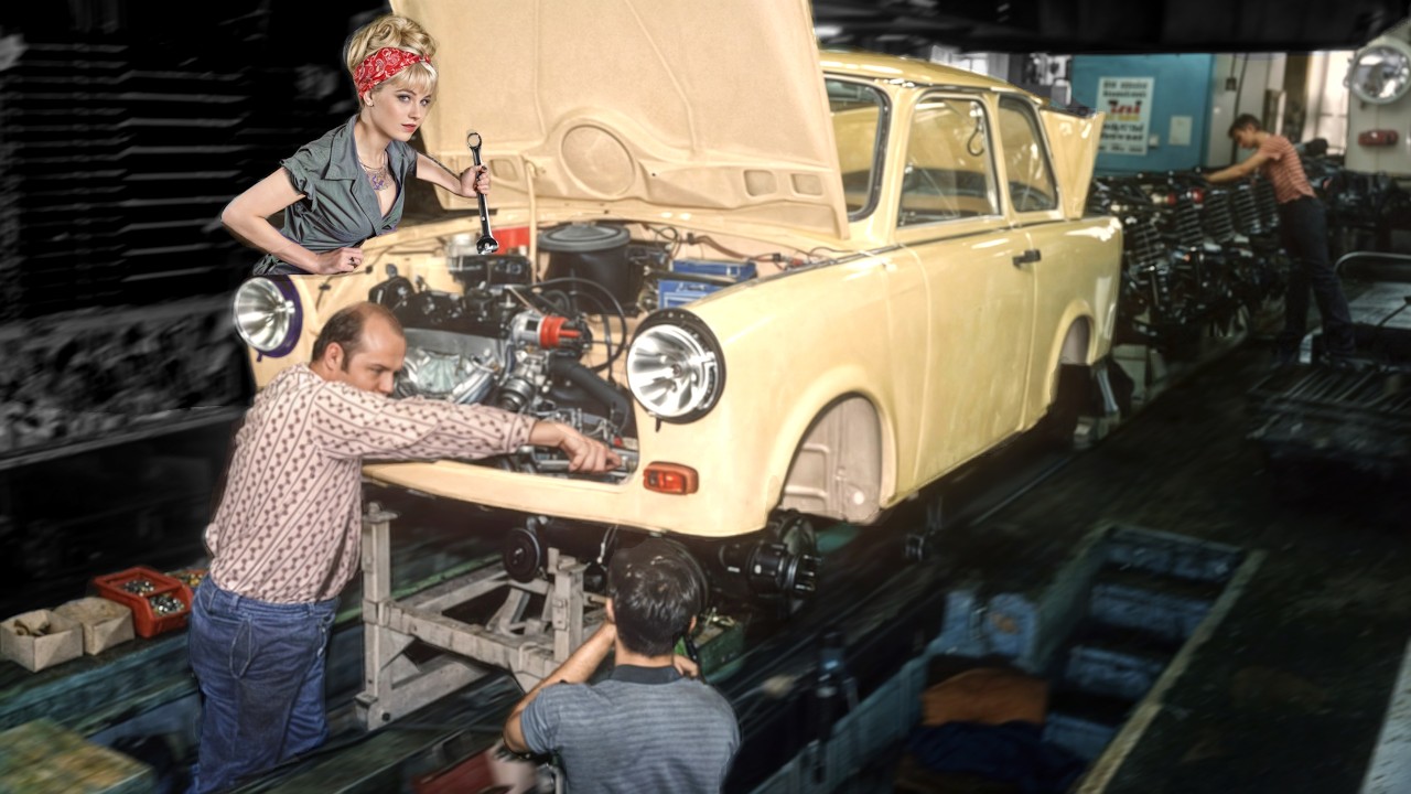 Trabant Production line - Retro Car Factory Documentary - Manufacturing process & Assembly line
