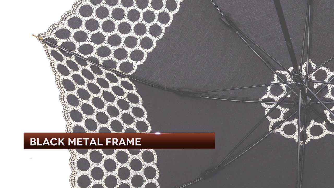 Ladies Embroidery Manual Open Straight Fashion Umbrella