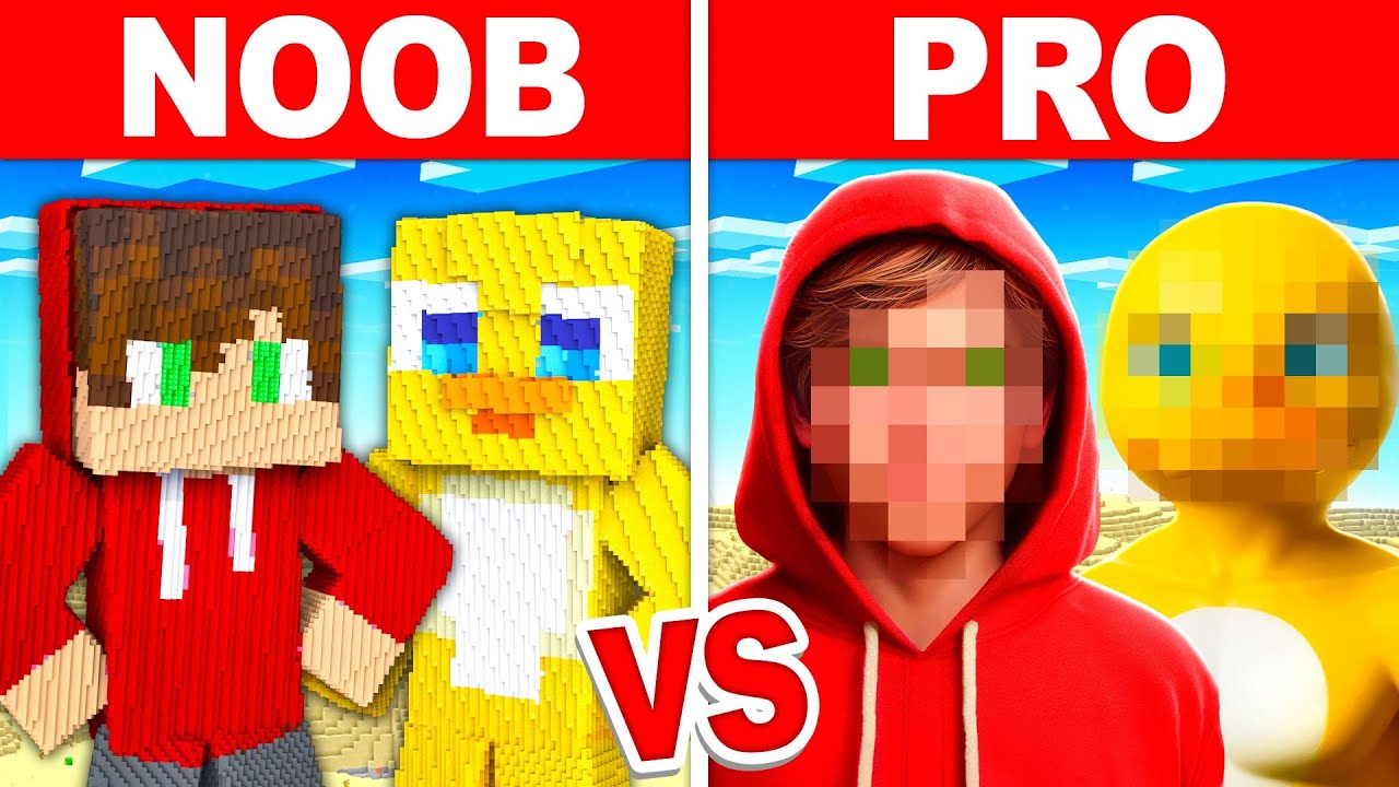 REAL PIP & LOUIE Build Battle In Minecraft - NOOB VS PRO CHALLENGE