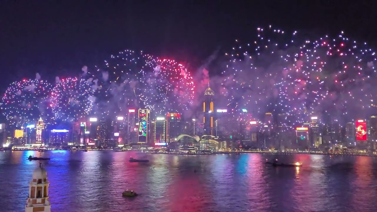 Hong Kong Celebrates 2024 Chinese New Year Fireworks