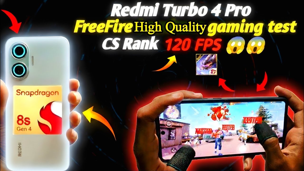 Redmi turbo 4 pro phone দিয়  CS Rank 120 FPS😱খেলা জায়🤔