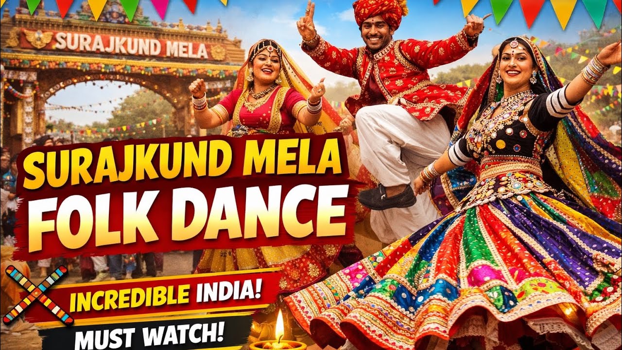 Live folk dance performance at Surajkund International Crafts Mela – energy next level thi! 