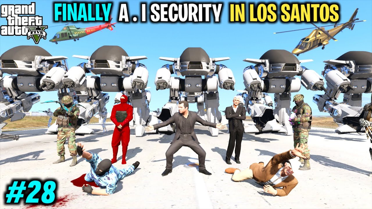 FINALLY MY AI SECURITY GUARDS ARE IN LOS SANTOS | GTA V GAMEPLAY #28