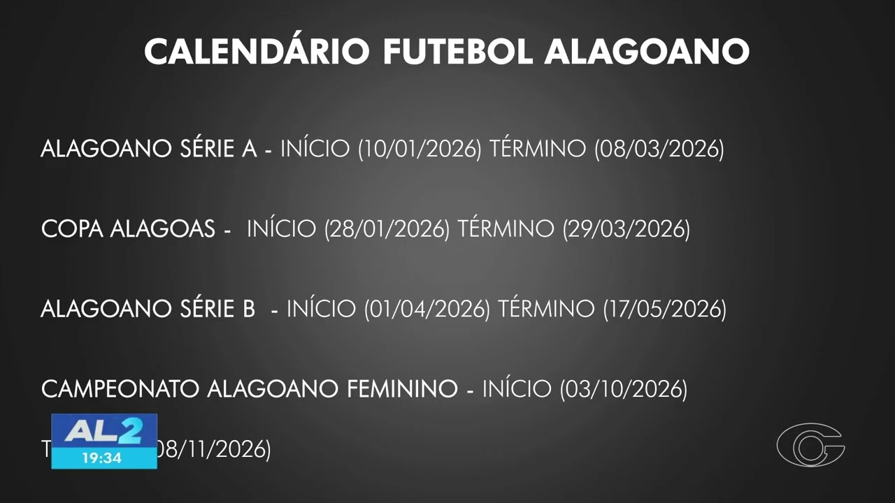 FAF divulga calend&aacute;rio do Futebol Alagoano 2026 - 09/12/2025
